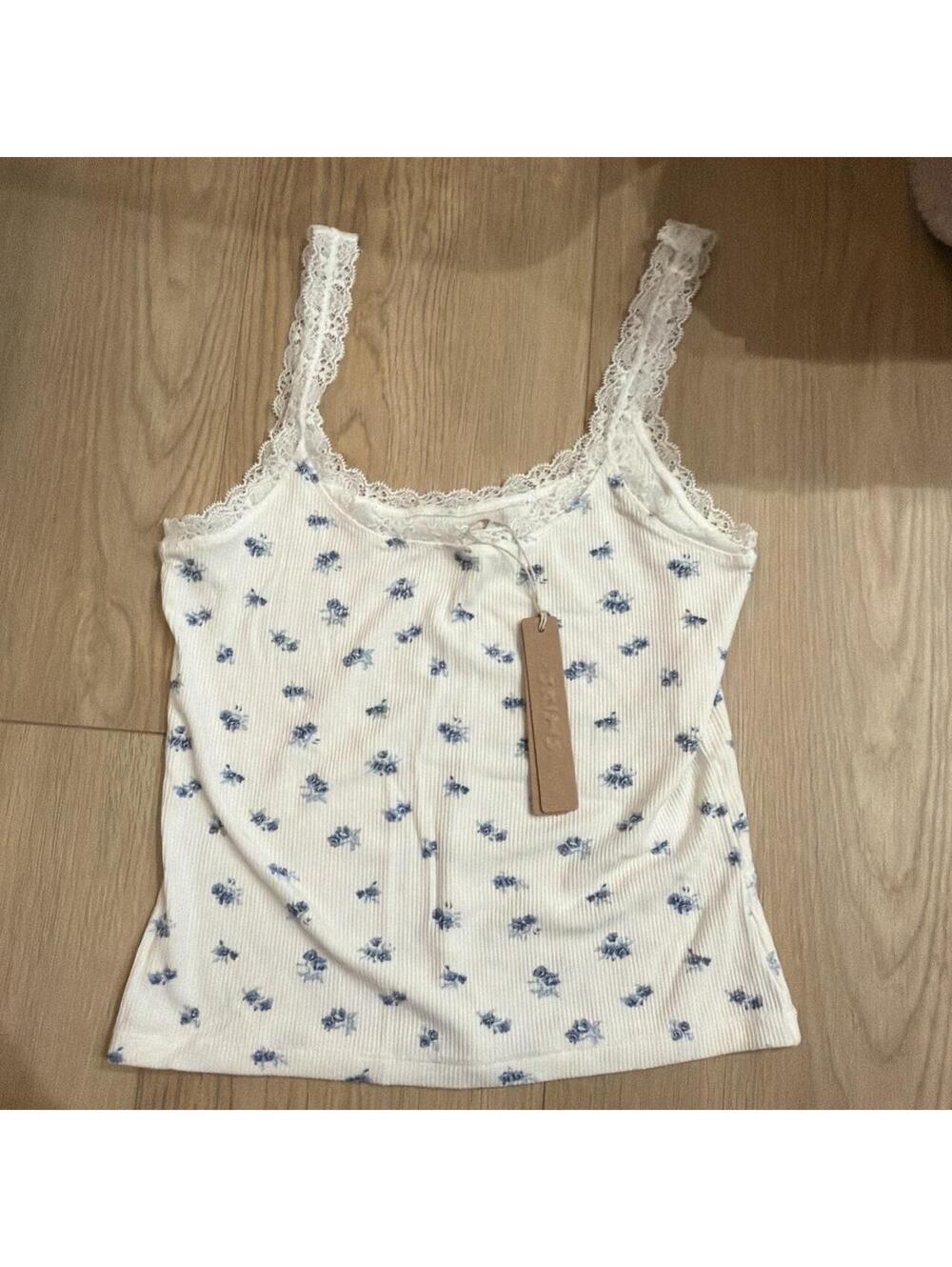 Skims garden floral lace tank top